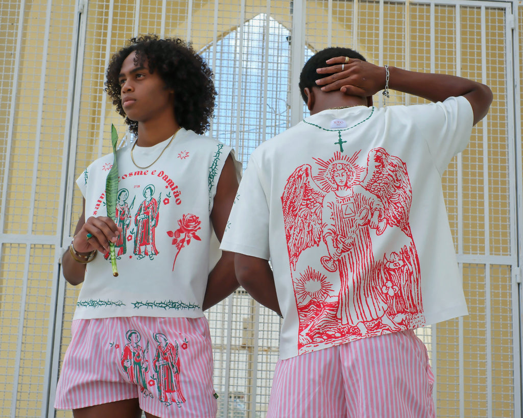 Camiseta boxer Cosme e Damião SOB ENCOMENDA